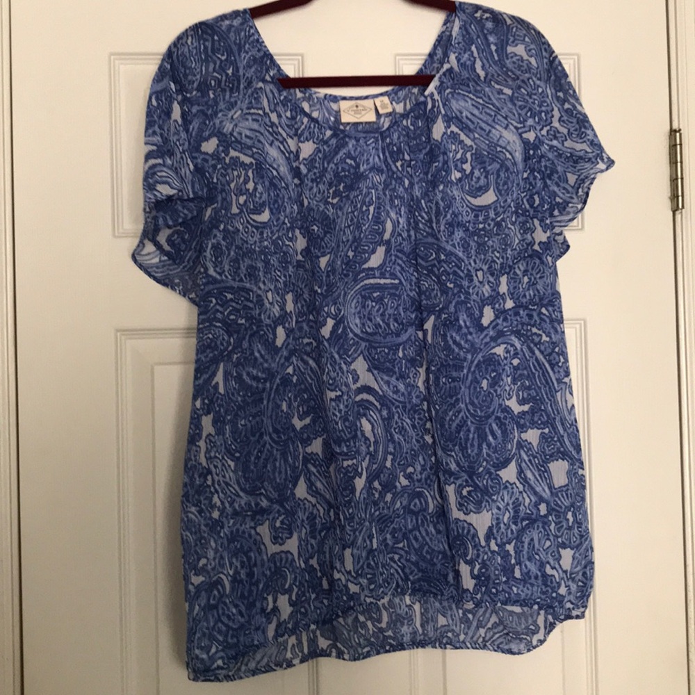 Blue paisley print Blouse